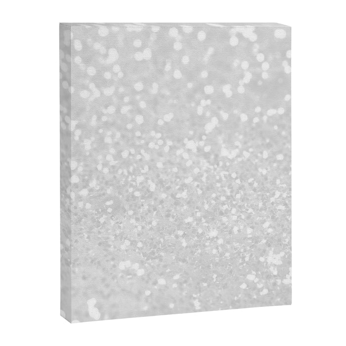 Chic elegant glamour white faux glitter Canvas Print Gallery Image 1