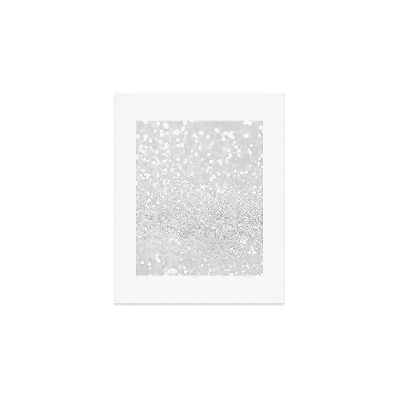 Chic elegant glamour white faux glitter Art Print Gallery Image 1