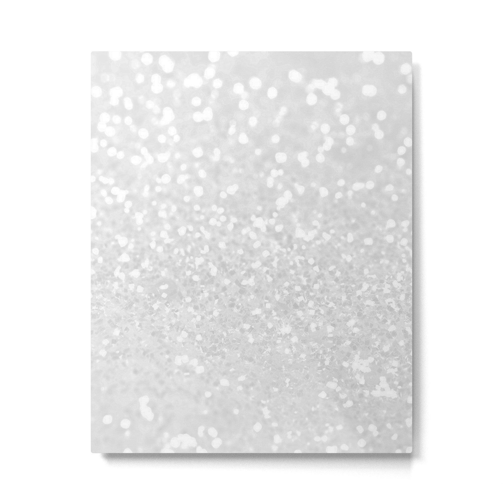 Chic elegant glamour white faux glitter Metal Print Gallery Image 6