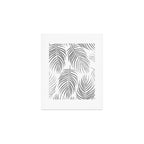 Chic elegant silver foil palm tree leaves Art Print Gallery Image 1