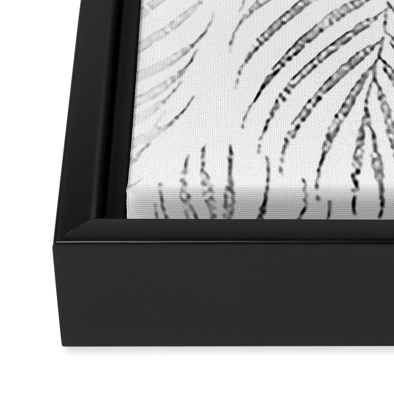 Chic elegant silver foil palm tree leaves Framed Canvas Print Gallery Image 3
