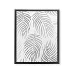 Chic elegant silver foil palm tree leaves Framed Canvas Print Gallery Image 8