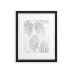 Chic elegant silver foil palm tree leaves Framed Art Print Gallery Image 6