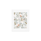 Elegant abstract coral pastel blue modern rustic floral Art Print Gallery Image 1