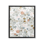 Elegant abstract coral pastel blue modern rustic floral Framed Canvas Print Gallery Image 8