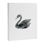 Elegant black white hand painted watercolor swan Canvas Print Gallery Image 8