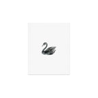 Elegant black white hand painted watercolor swan Art Print Gallery Image 1