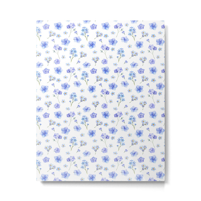 Elegant blush blue yellow watercolor floral pattern Metal Print Gallery Image 1