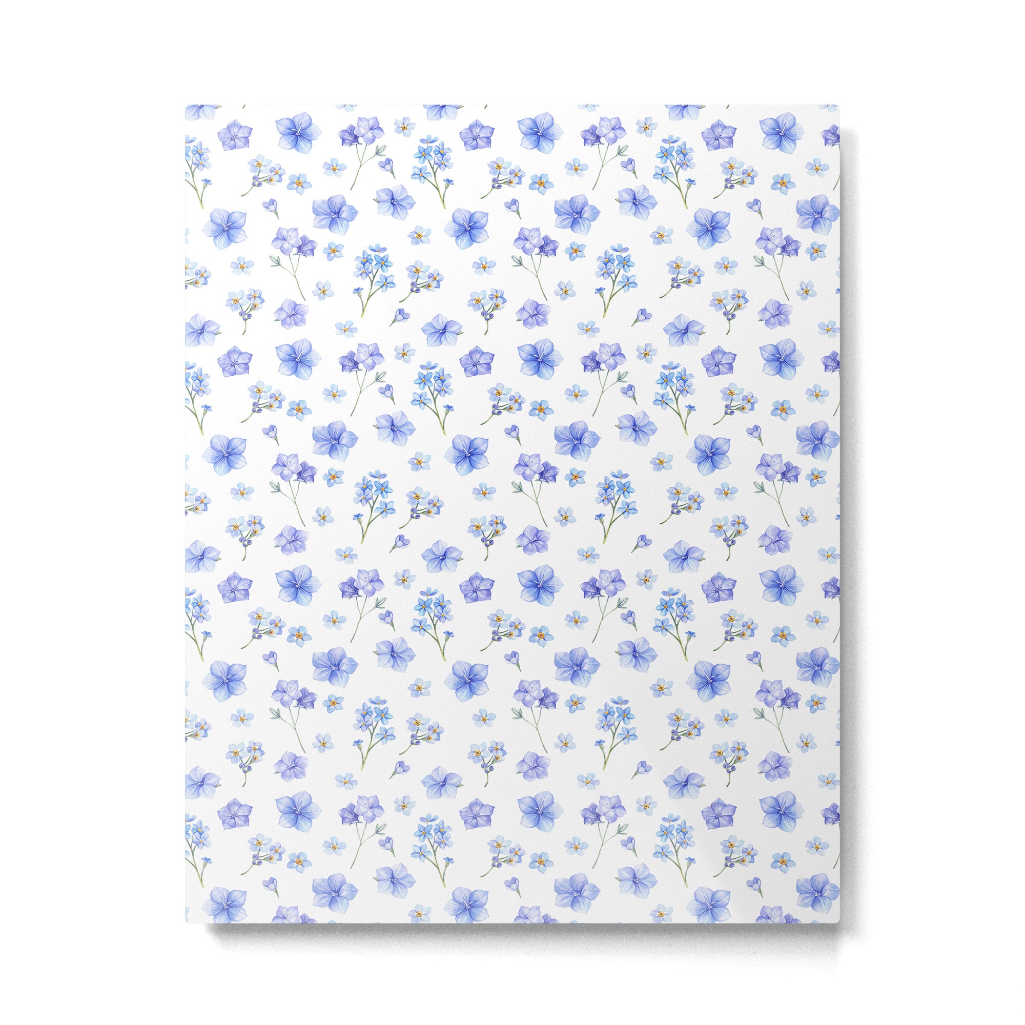 Elegant blush blue yellow watercolor floral pattern Metal Print Gallery Image 6