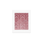 Elegant chic pink burgundy grunge floral damask Art Print Gallery Image 1