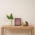 Elegant chic pink burgundy grunge floral damask Framed Canvas Print Gallery Image 4
