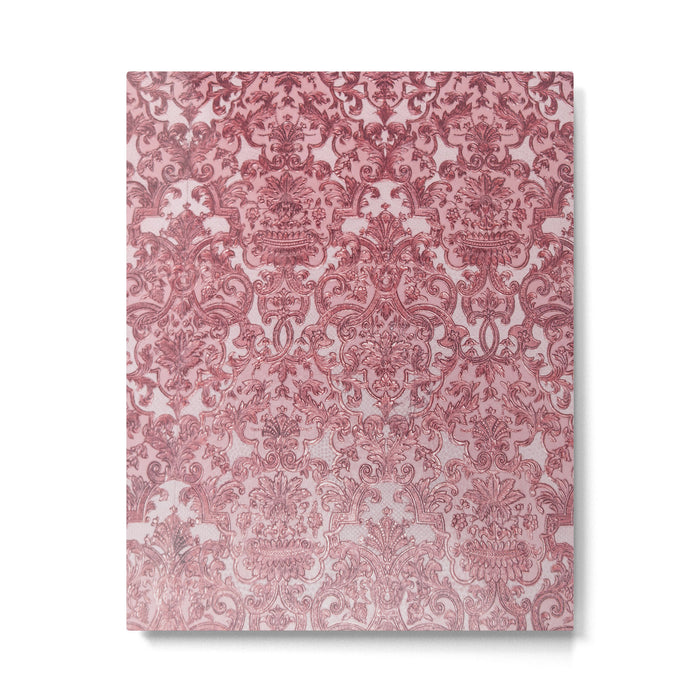 Elegant chic pink burgundy grunge floral damask Metal Print Gallery Image 1