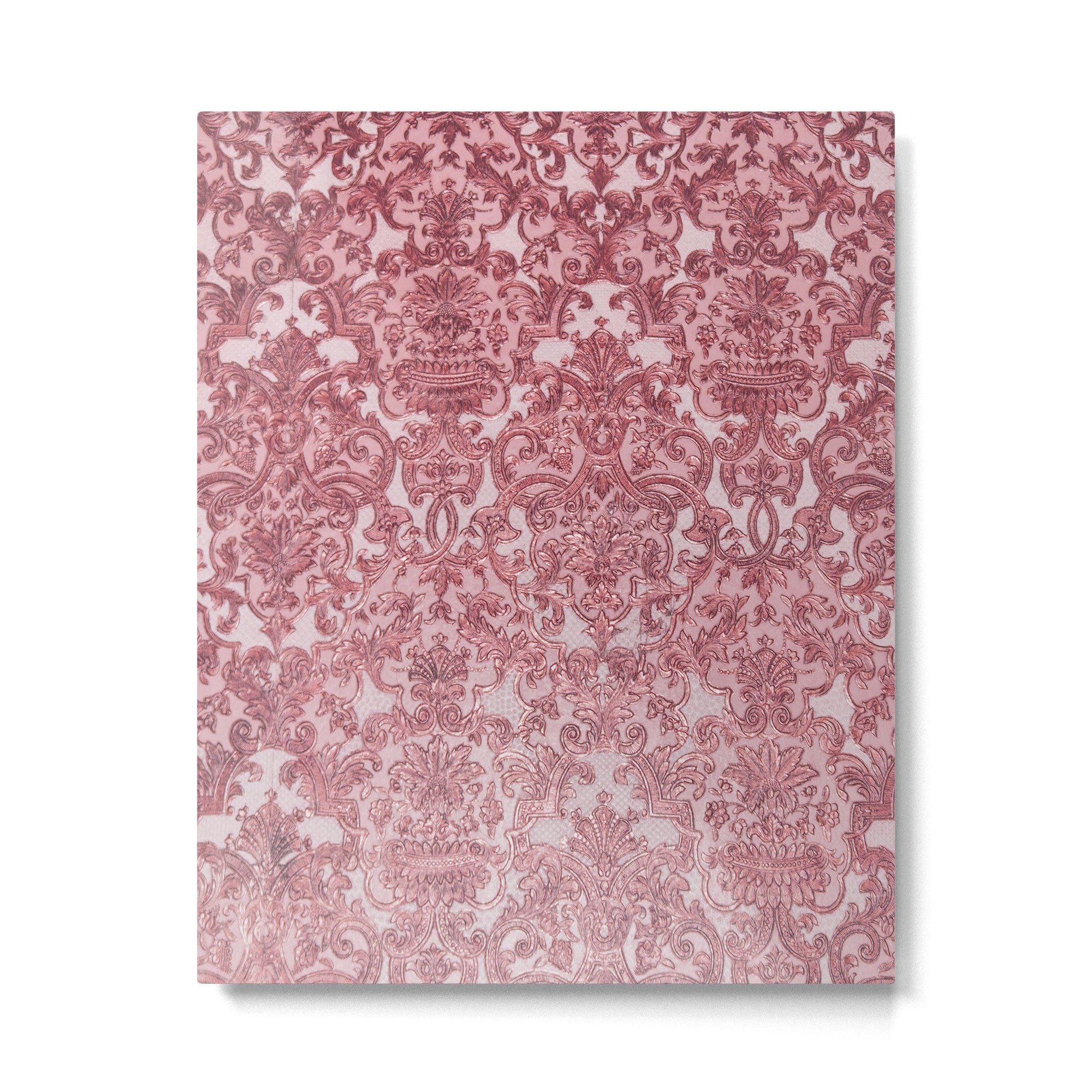 Elegant chic pink burgundy grunge floral damask Metal Print Gallery Image 6