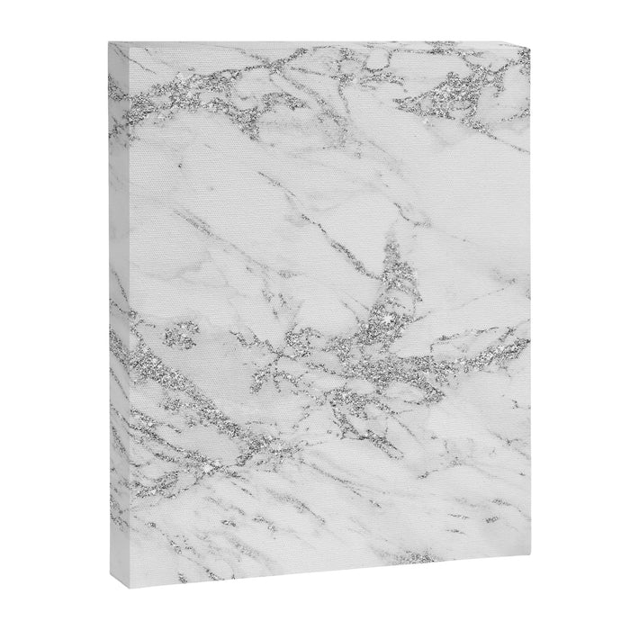 Elegant chic white gray silver glitter marble Canvas Print Gallery Image 1