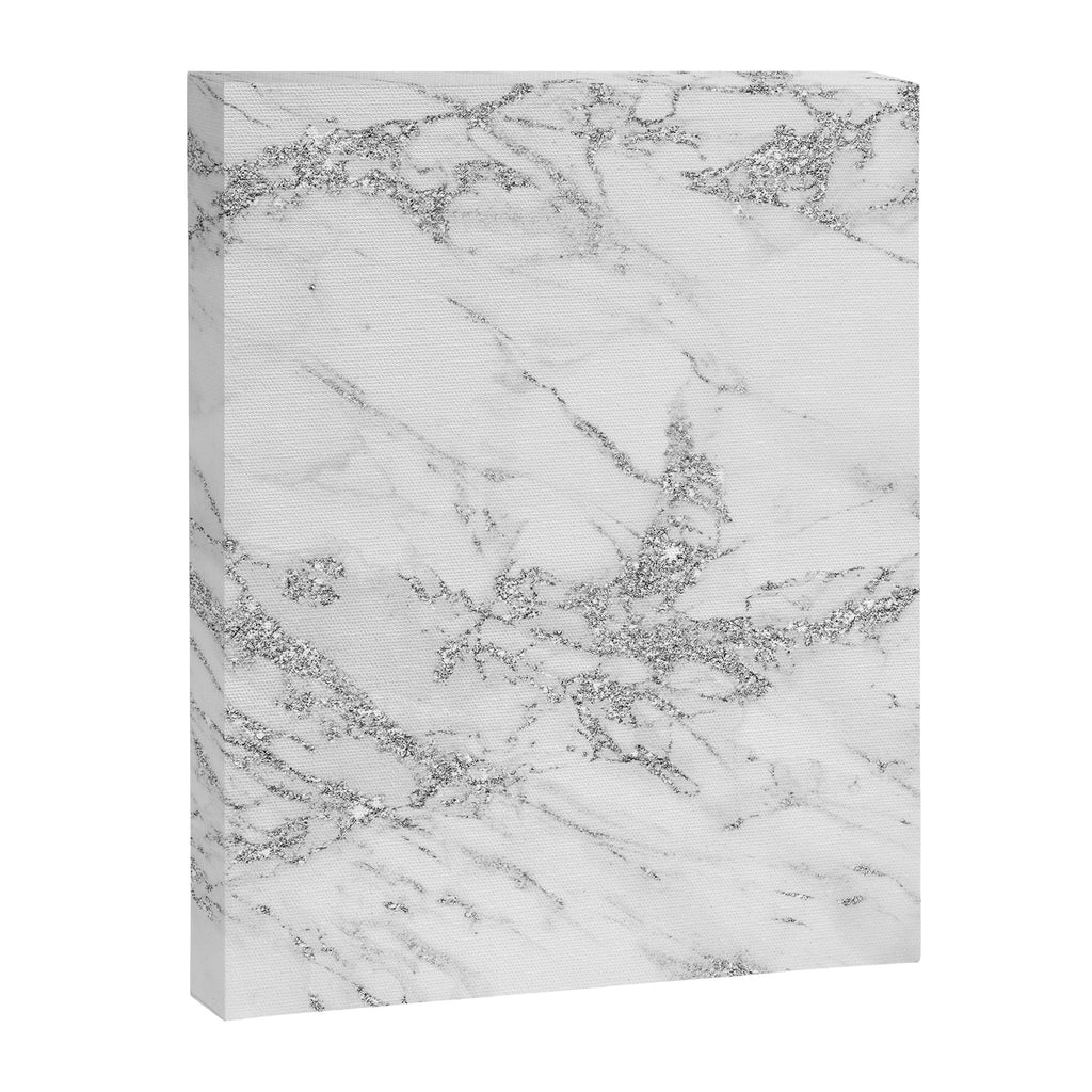 Elegant chic white gray silver glitter marble Canvas Print Gallery Image 8