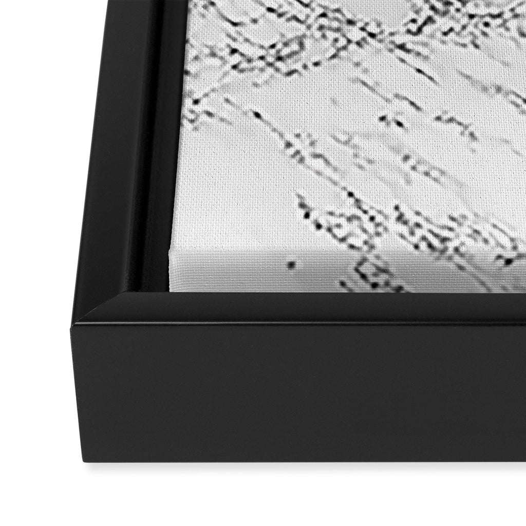 Elegant chic white gray silver glitter marble Framed Canvas Print Gallery Image 3
