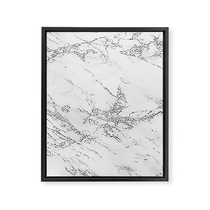 Elegant chic white gray silver glitter marble Framed Canvas Print Gallery Image 8