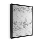 Elegant chic white gray silver glitter marble Framed Canvas Print Gallery Image 2