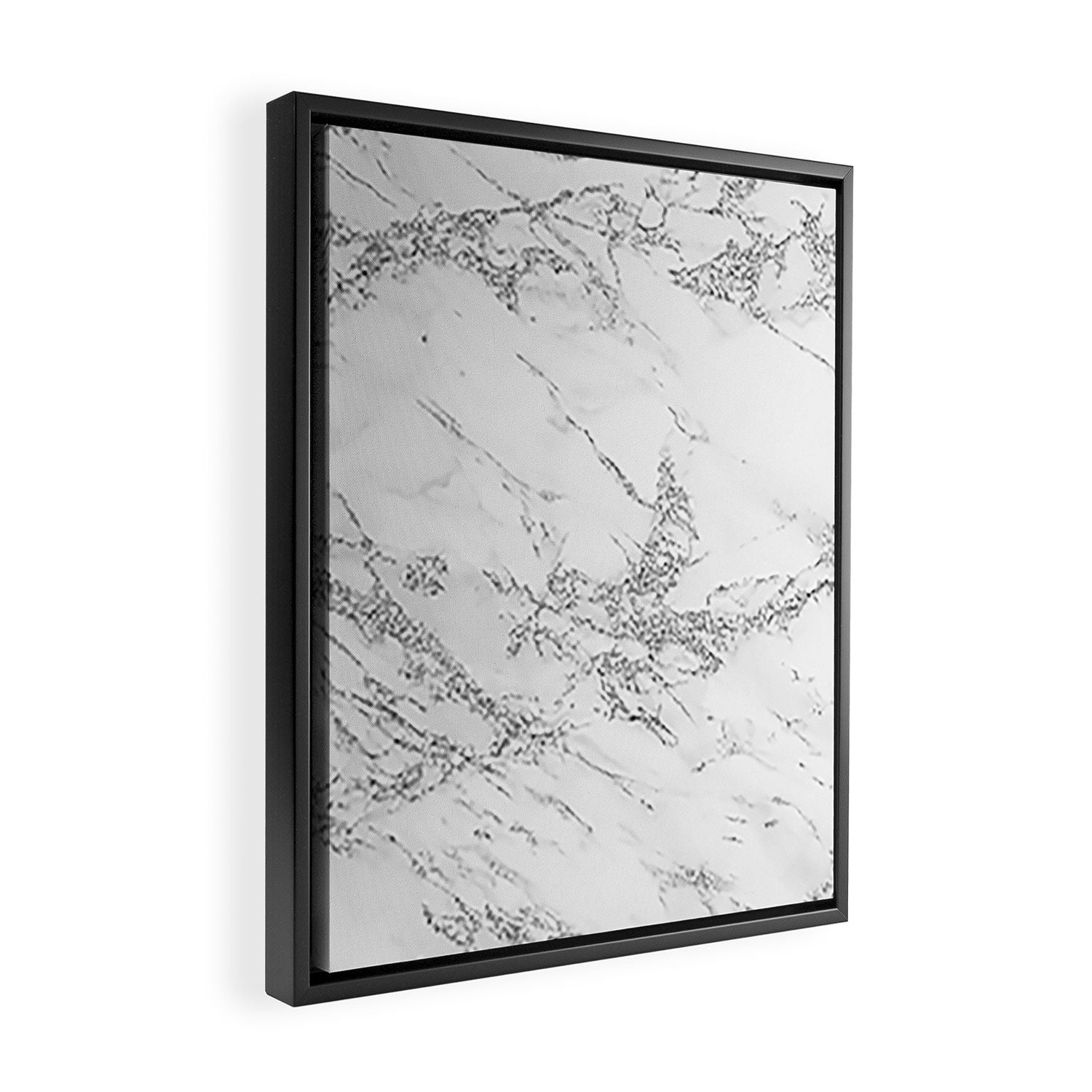 Elegant chic white gray silver glitter marble Framed Canvas Print Gallery Image 2