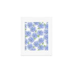 Elegant lavender lilac watercolor hydrangea floral Art Print Gallery Image 1