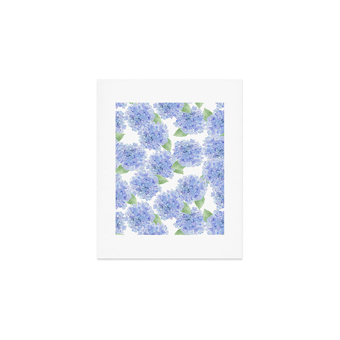 Elegant lavender lilac watercolor hydrangea floral Art Print Gallery Image 1