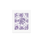 Elegant Lavender Purple White Glitter Floral Art Print Gallery Image 1