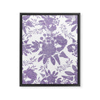 Elegant Lavender Purple White Glitter Floral Framed Canvas Print Gallery Image 8