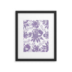 Elegant Lavender Purple White Glitter Floral Framed Art Print Gallery Image 6