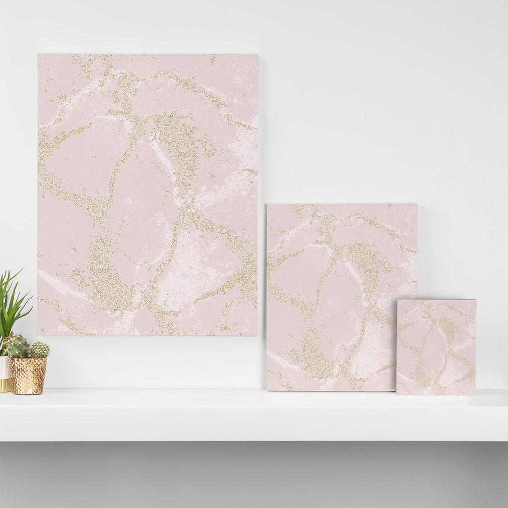Elegant modern blush pink gold pastel marble Canvas Print Gallery Image 3