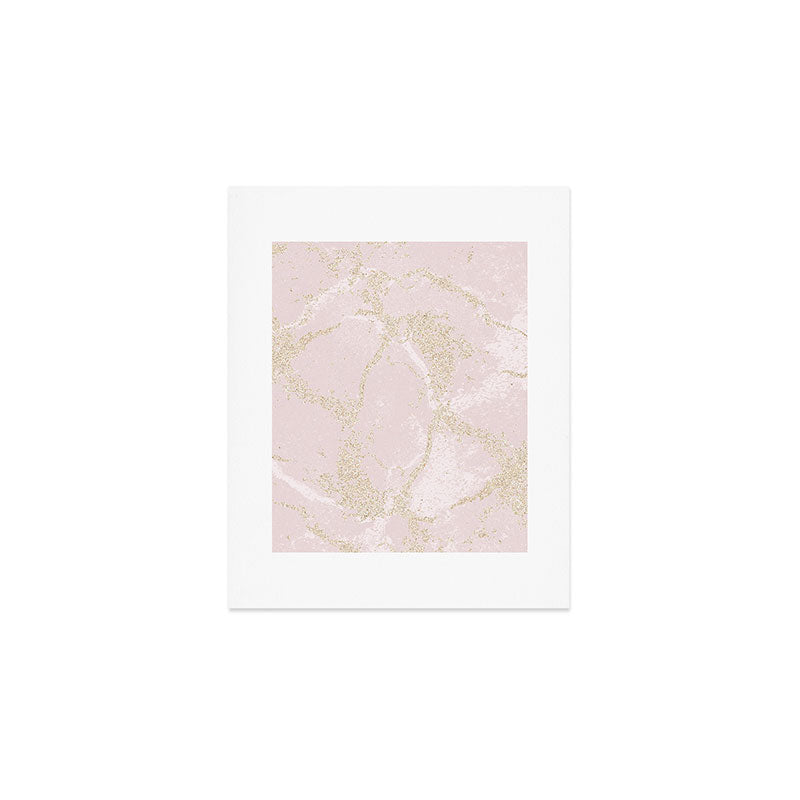 Elegant modern blush pink gold pastel marble Art Print Gallery Image 1