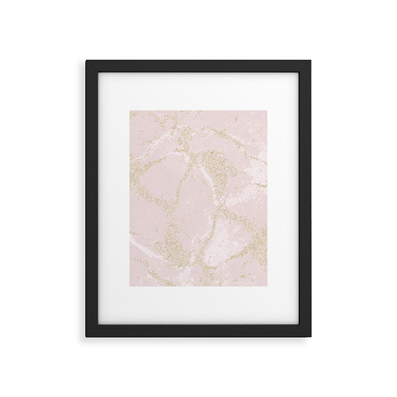 Elegant modern blush pink gold pastel marble Framed Art Print Gallery Image 6