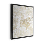 Elegant modern white faux gold marble floral Framed Canvas Print Gallery Image 2
