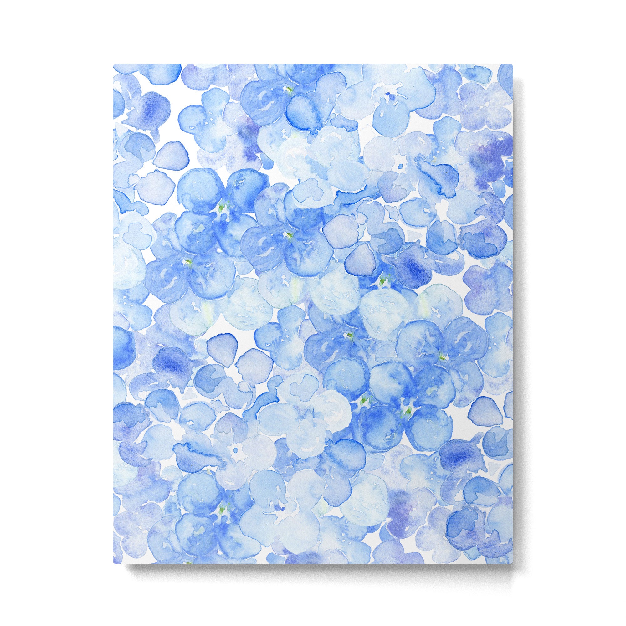 Elegant purple blue hand painted watercolor hortensia floral Metal Print Gallery Image 6