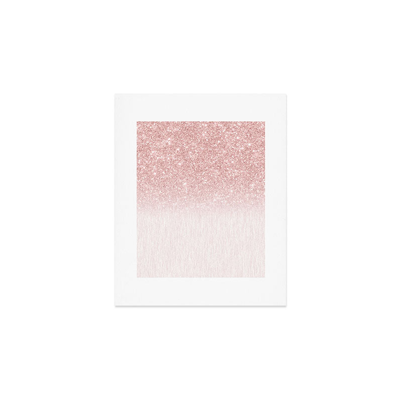 Elegant rose gold pink gradient glitter Art Print Gallery Image 1