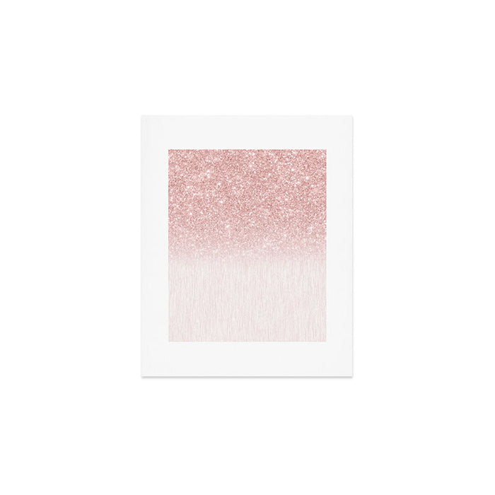 Elegant rose gold pink gradient glitter Art Print Gallery Image 1