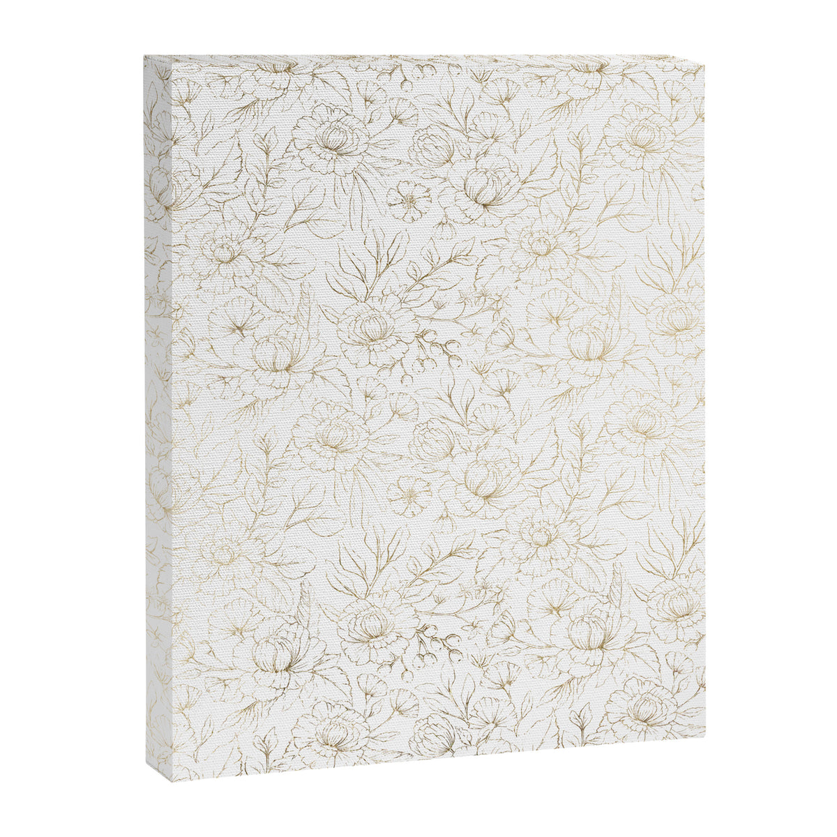 Elegant simple modern faux gold white floral Canvas Print Gallery Image 8
