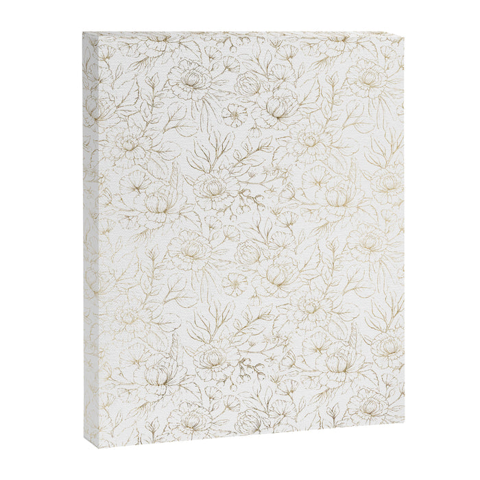 Elegant simple modern faux gold white floral Canvas Print Gallery Image 1