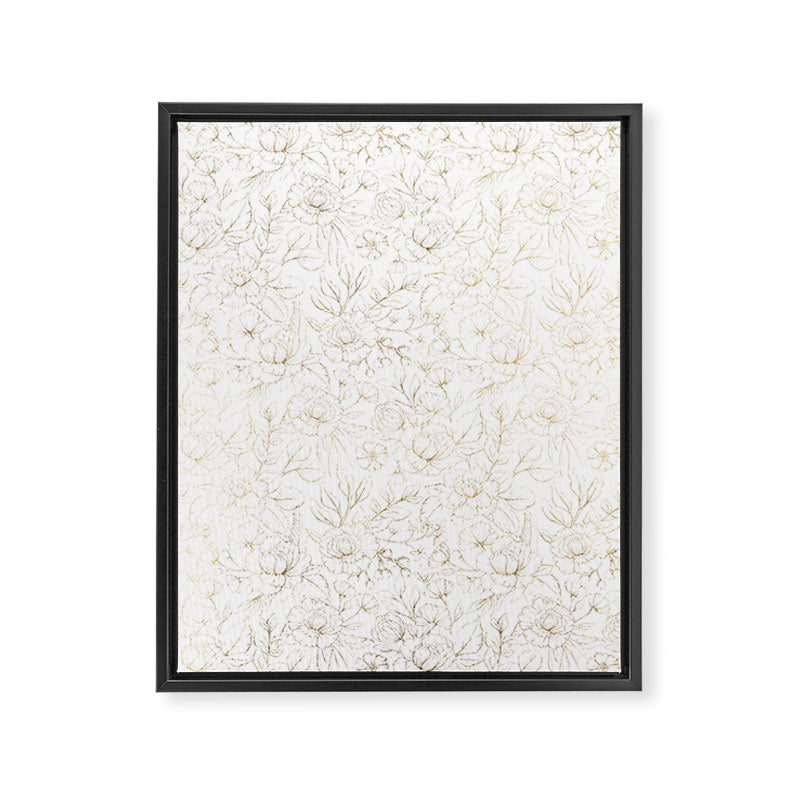Elegant simple modern faux gold white floral Framed Canvas Print Gallery Image 8
