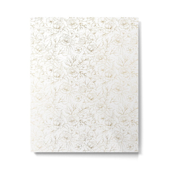 Elegant simple modern faux gold white floral Metal Print Gallery Image 1