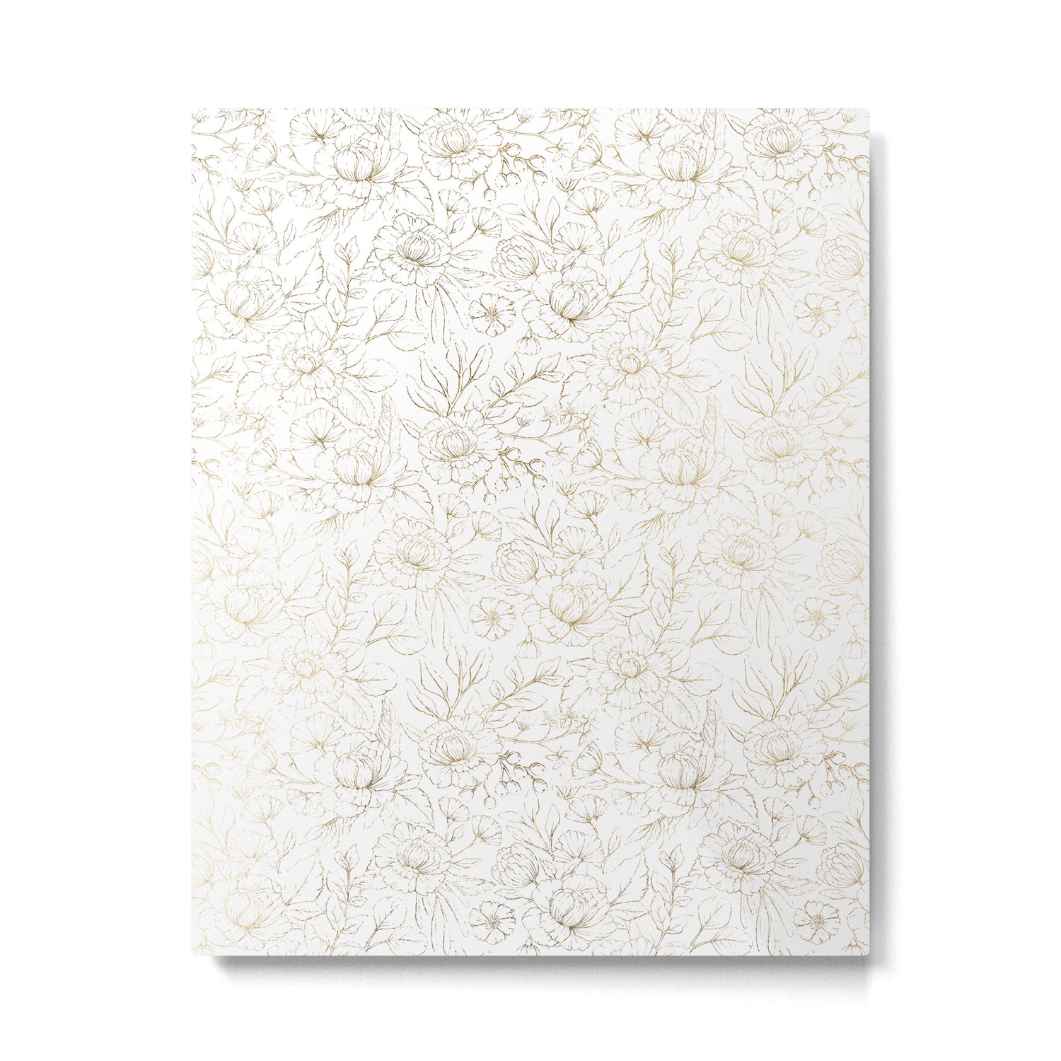 Elegant simple modern faux gold white floral Metal Print Gallery Image 6