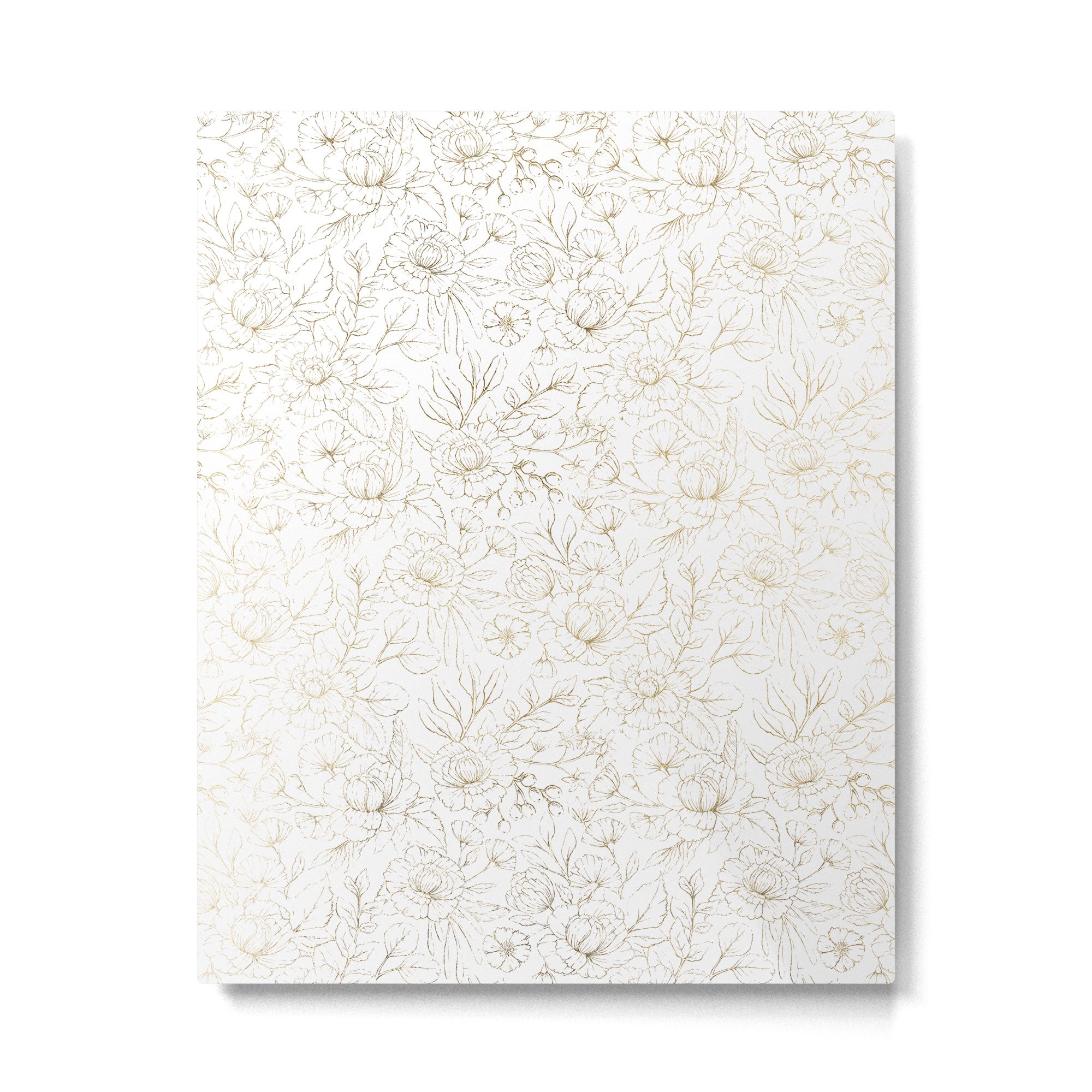 Elegant simple modern faux gold white floral Metal Print Gallery Image 6