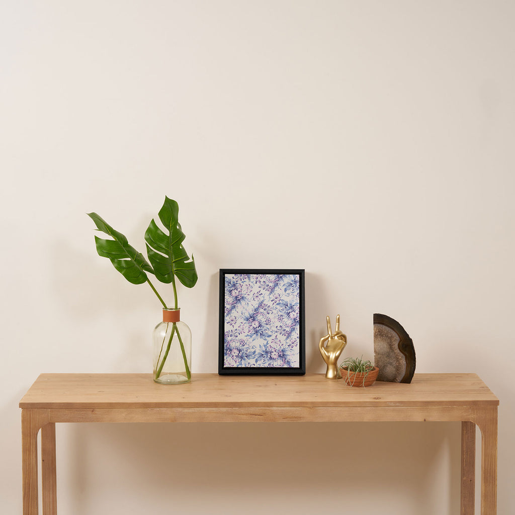 Elegant vintage pink lavender white blue floral Framed Canvas Print Gallery Image 4