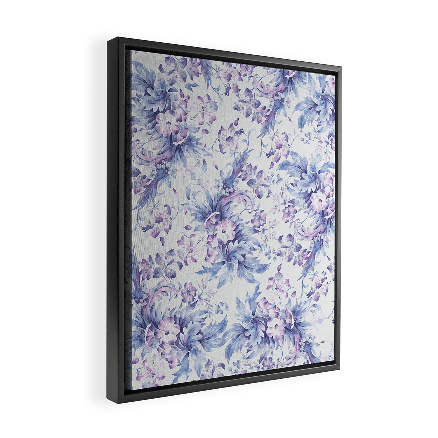 Elegant vintage pink lavender white blue floral Framed Canvas Print Gallery Image 2