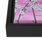 Elegant white pink floral painting pattern Framed Canvas Print Gallery Image 3