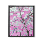 Elegant white pink floral painting pattern Framed Canvas Print Gallery Image 8