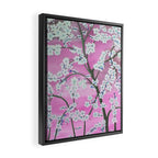 Elegant white pink floral painting pattern Framed Canvas Print Gallery Image 2