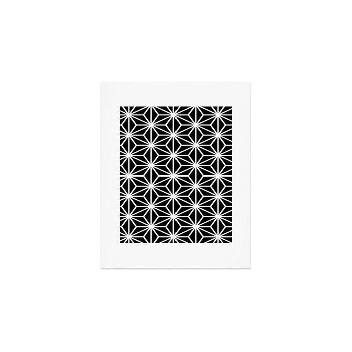 Geometric abstract modern black white stripes Art Print Gallery Image 1