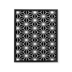 Geometric abstract modern black white stripes Framed Canvas Print Gallery Image 8