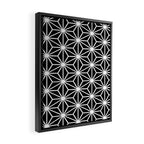 Geometric abstract modern black white stripes Framed Canvas Print Gallery Image 2