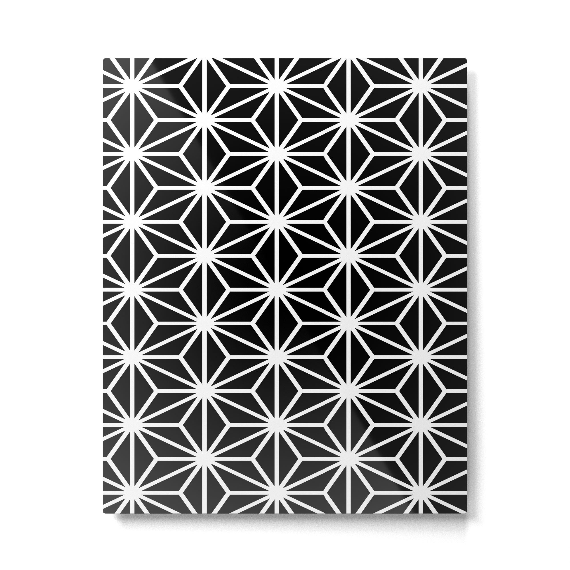 Geometric abstract modern black white stripes Metal Print Gallery Image 6